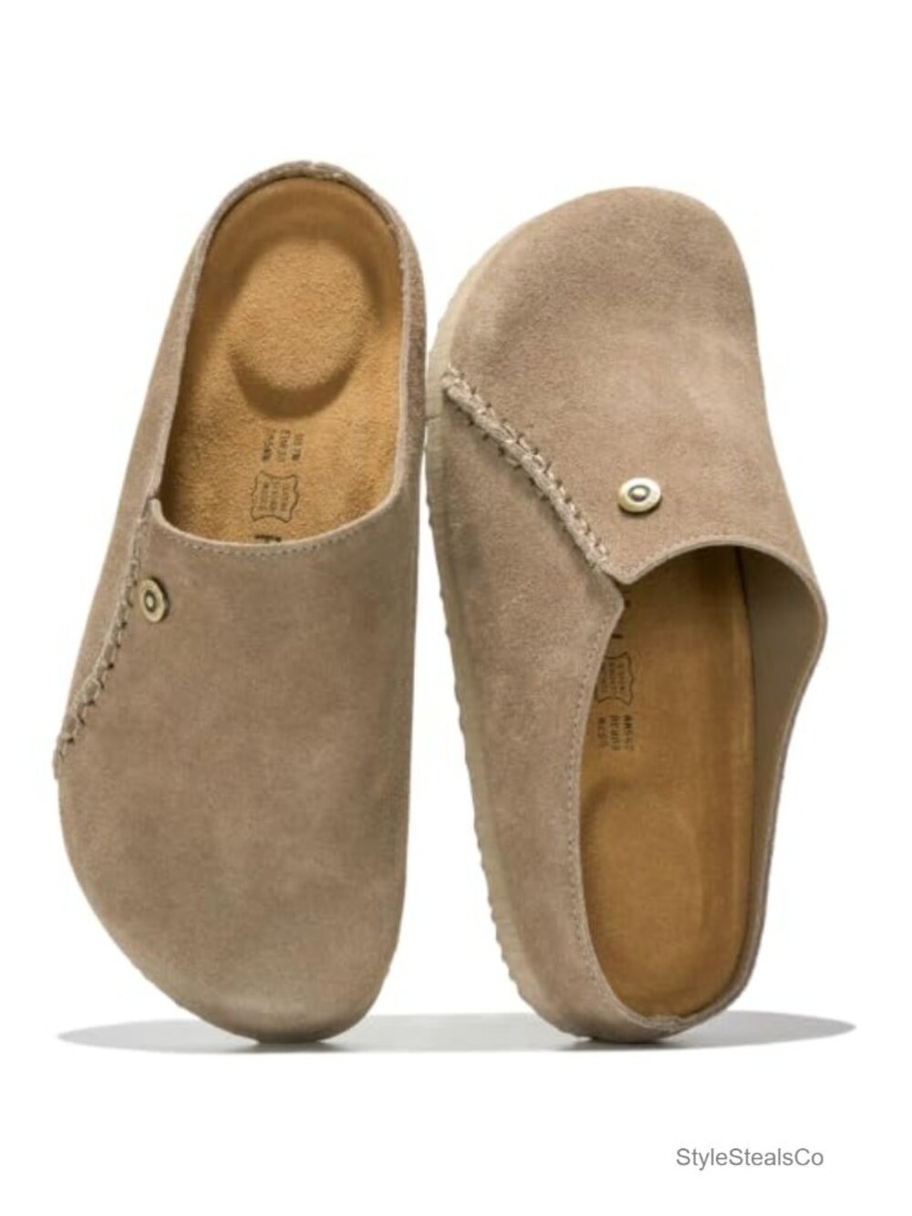 Genuine Suede Leather Clogs Slip On Mules Memory Foam Insole